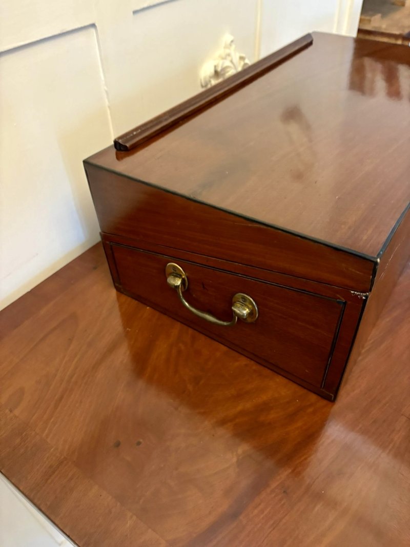 Fine Quality Antique George III Figured Mahogany Writing Box